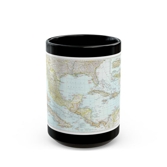 Central America & West Indies (1939) (Map) Black Coffee Mug-15oz-The Sticker Space