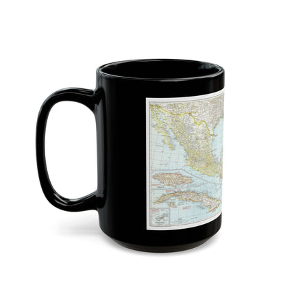 Central America & West Indies (1939) (Map) Black Coffee Mug-The Sticker Space