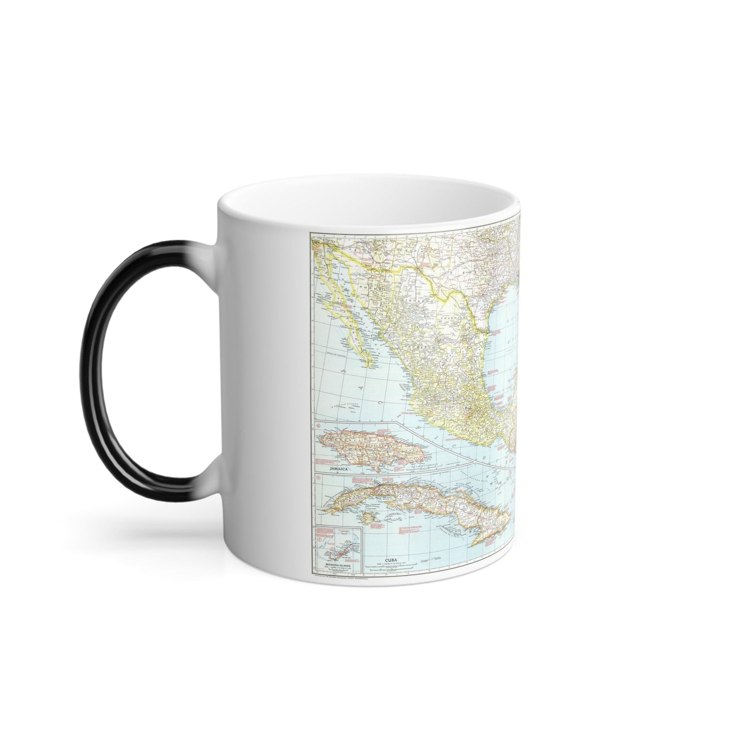 Central America & West Indies (1939) (Map) Color Changing Mug 11oz-11oz-The Sticker Space