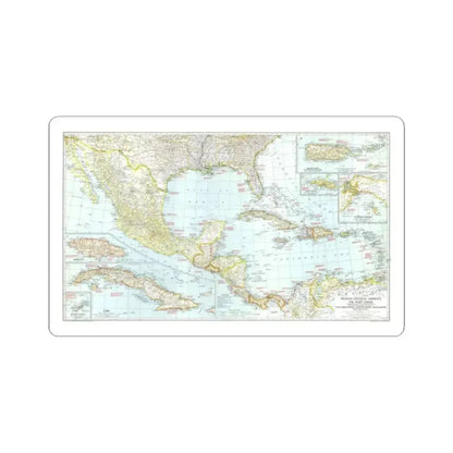 Central America & West Indies (1939) (Map) STICKER Vinyl Kiss-Cut Decal 2 Inch White - The Sticker Space