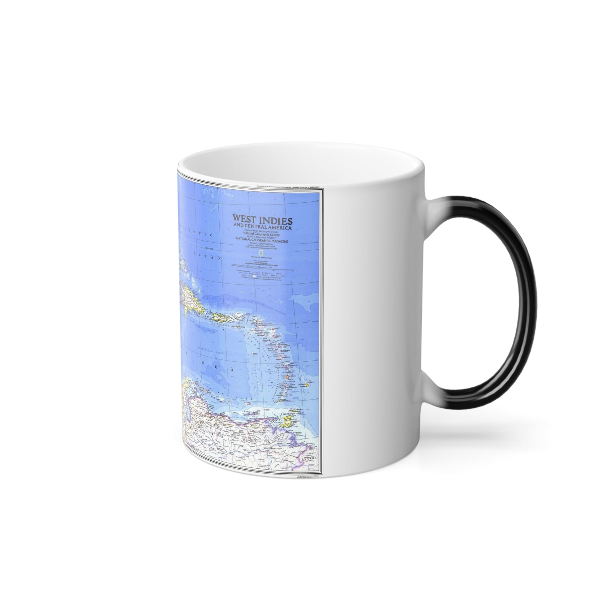 Central America & West Indies(1981) (Map) Color Changing Mug 11oz-11oz-The Sticker Space