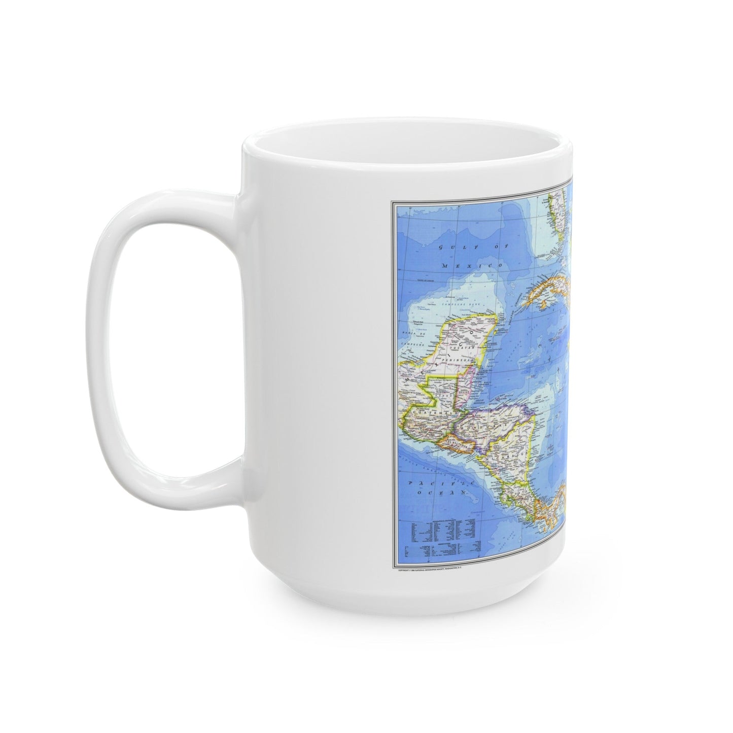 Central America & West Indies(1981) (Map) White Coffee Mug-The Sticker Space