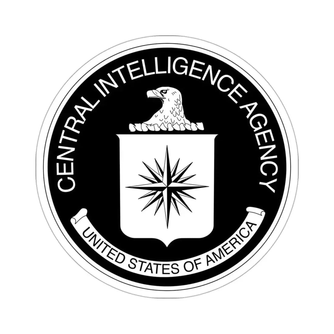 Central Intelligence Agency CIA BW STICKER Vinyl Die-Cut Decal 3 Inch - The Sticker Space