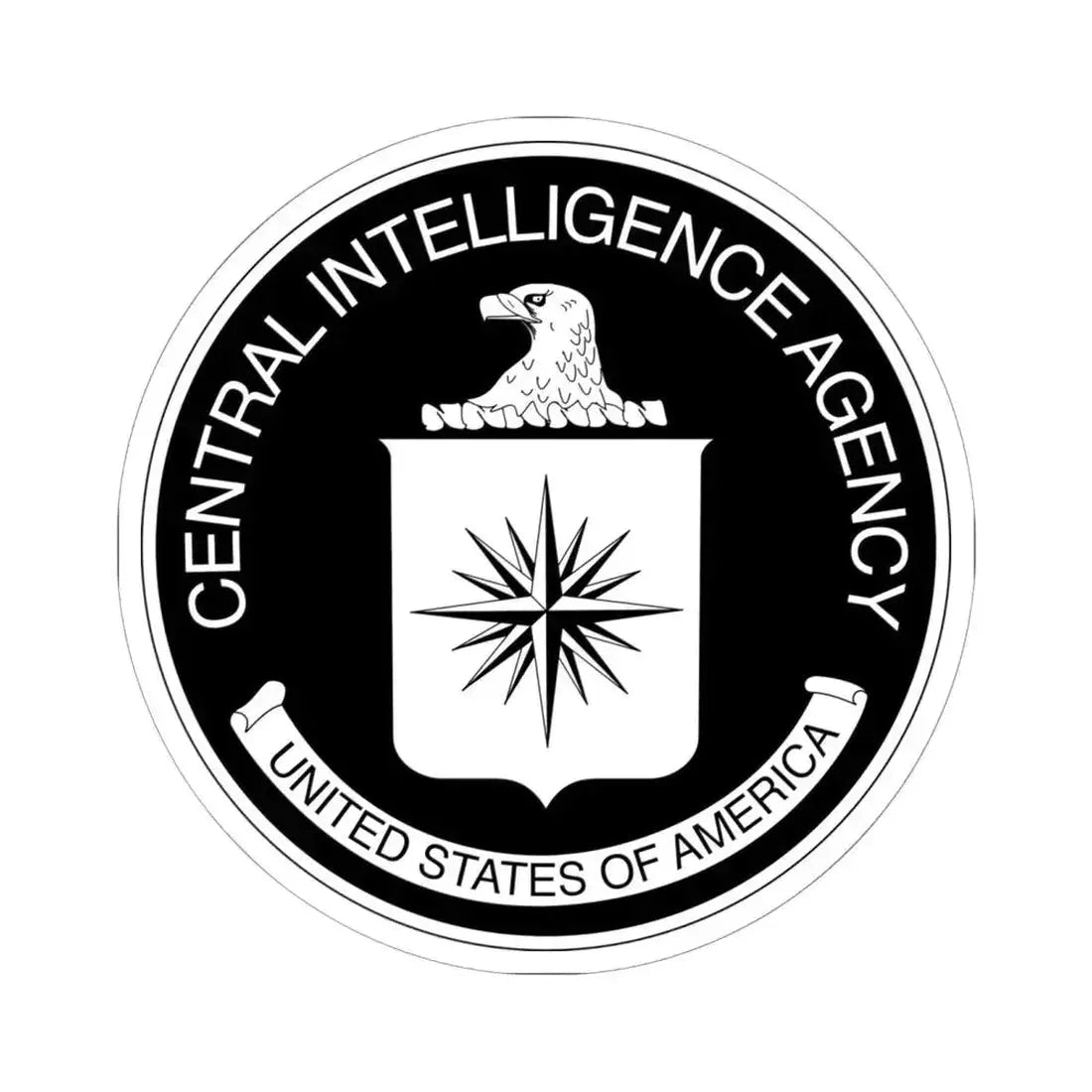 Central Intelligence Agency CIA BW - STICKER Vinyl Kiss-Cut Decal 6 Inch White - The Sticker Space