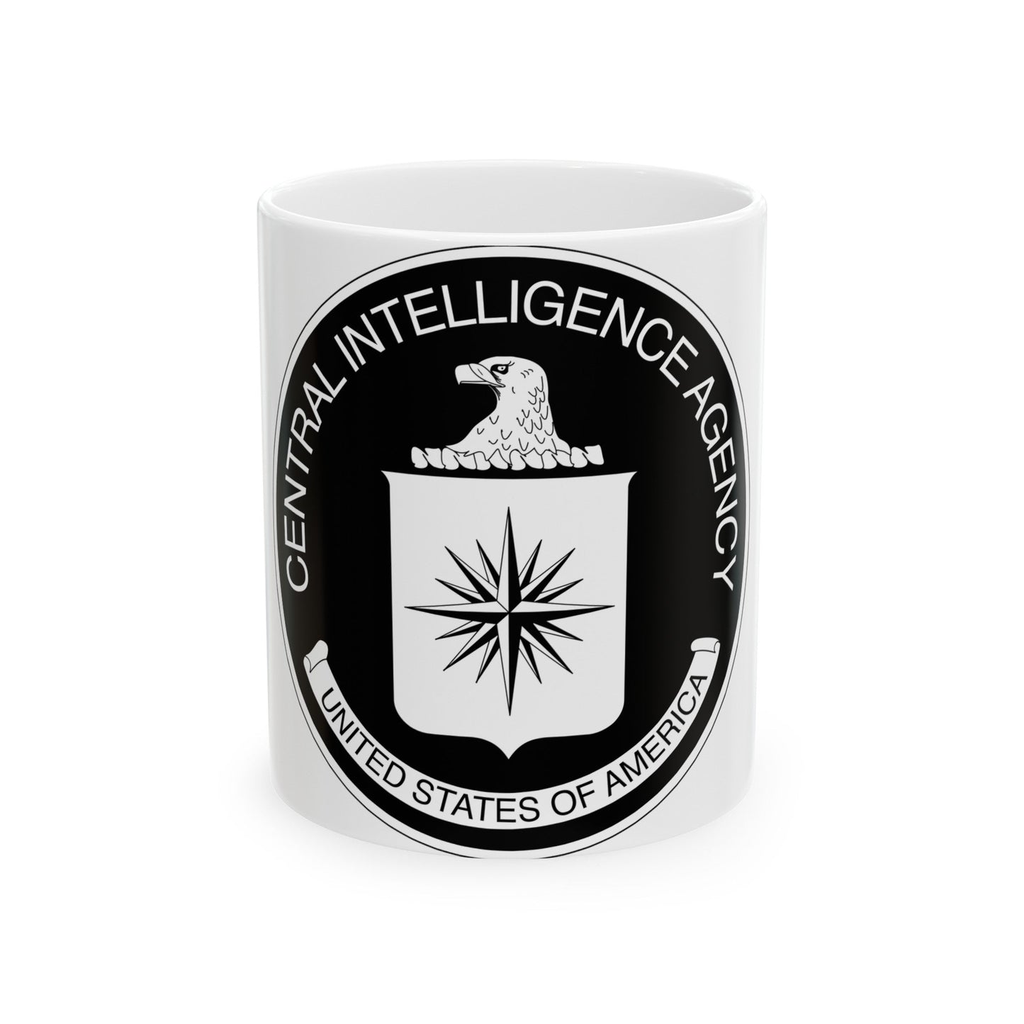 Central Intelligence Agency CIA BW - White Coffee Mug-11oz-The Sticker Space