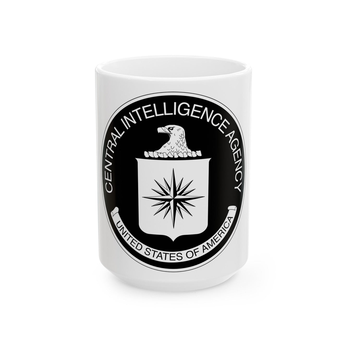 Central Intelligence Agency CIA BW - White Coffee Mug-15oz-The Sticker Space