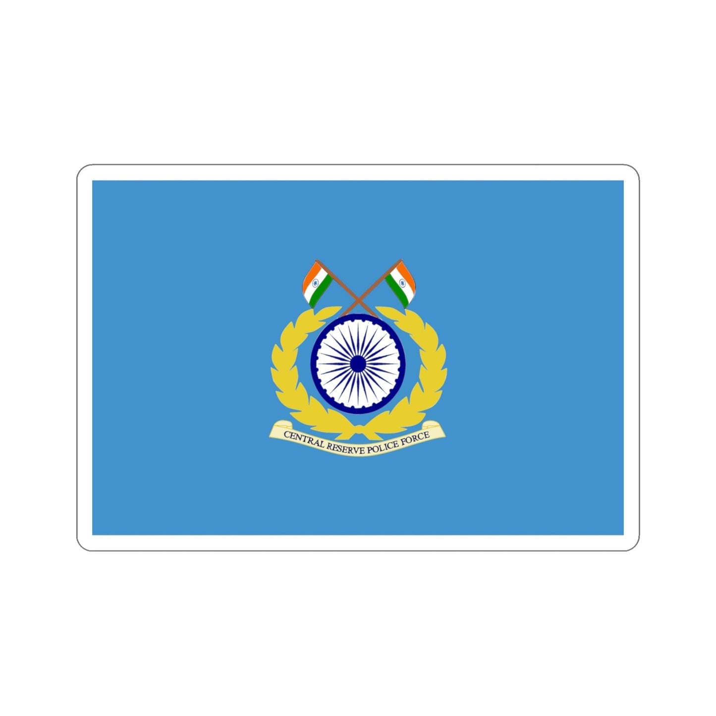Central Reserve Police Force Flag (India) STICKER Vinyl Die-Cut Decal-5 Inch-The Sticker Space