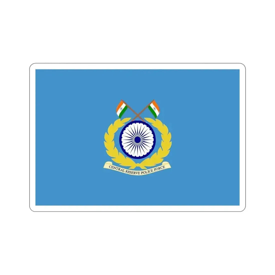 Central Reserve Police Force Flag (India) STICKER Vinyl Die-Cut Decal 5 Inch - The Sticker Space