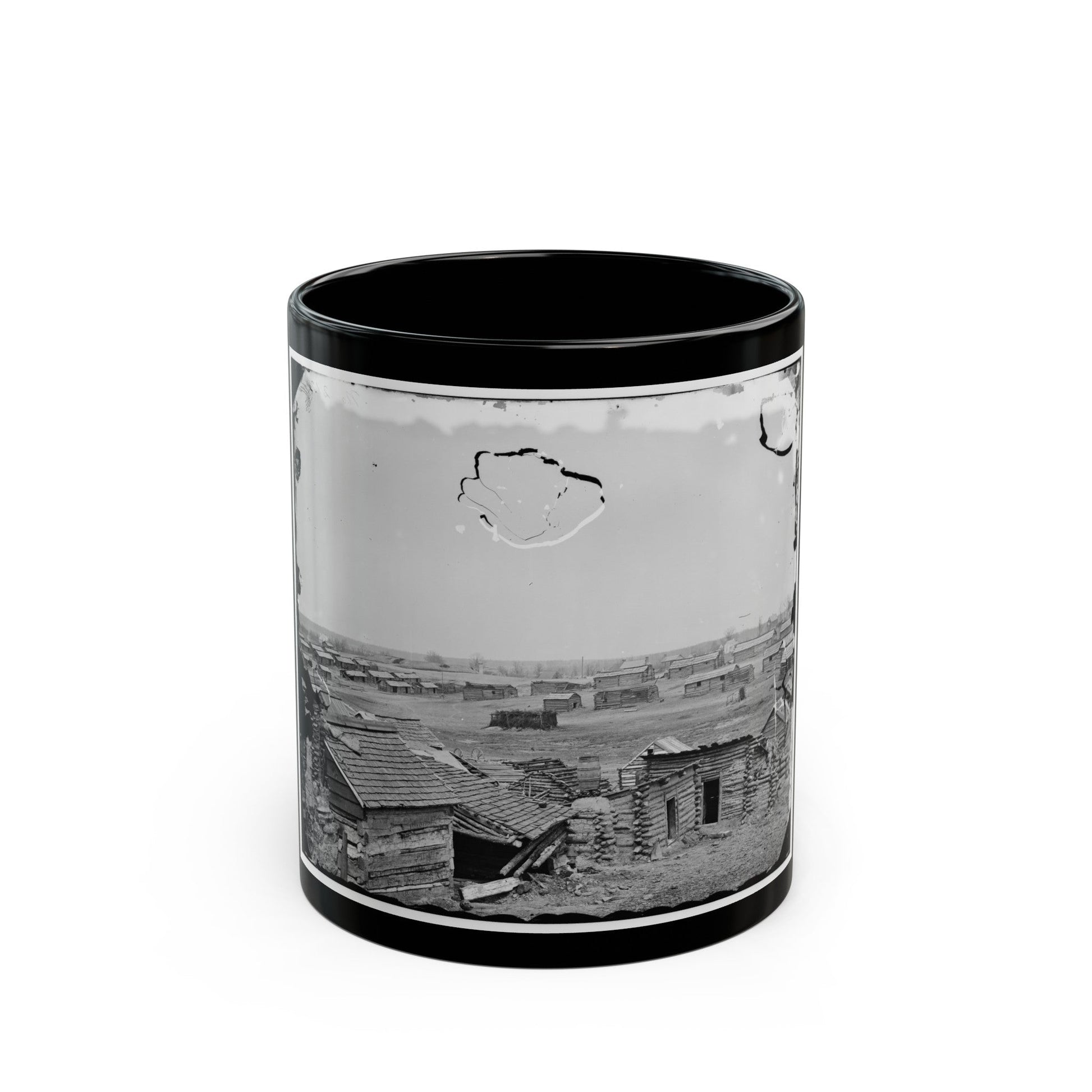 Centreville, Va. Confederate Winter Quarters, South View (U.S. Civil War) Black Coffee Mug-11oz-The Sticker Space