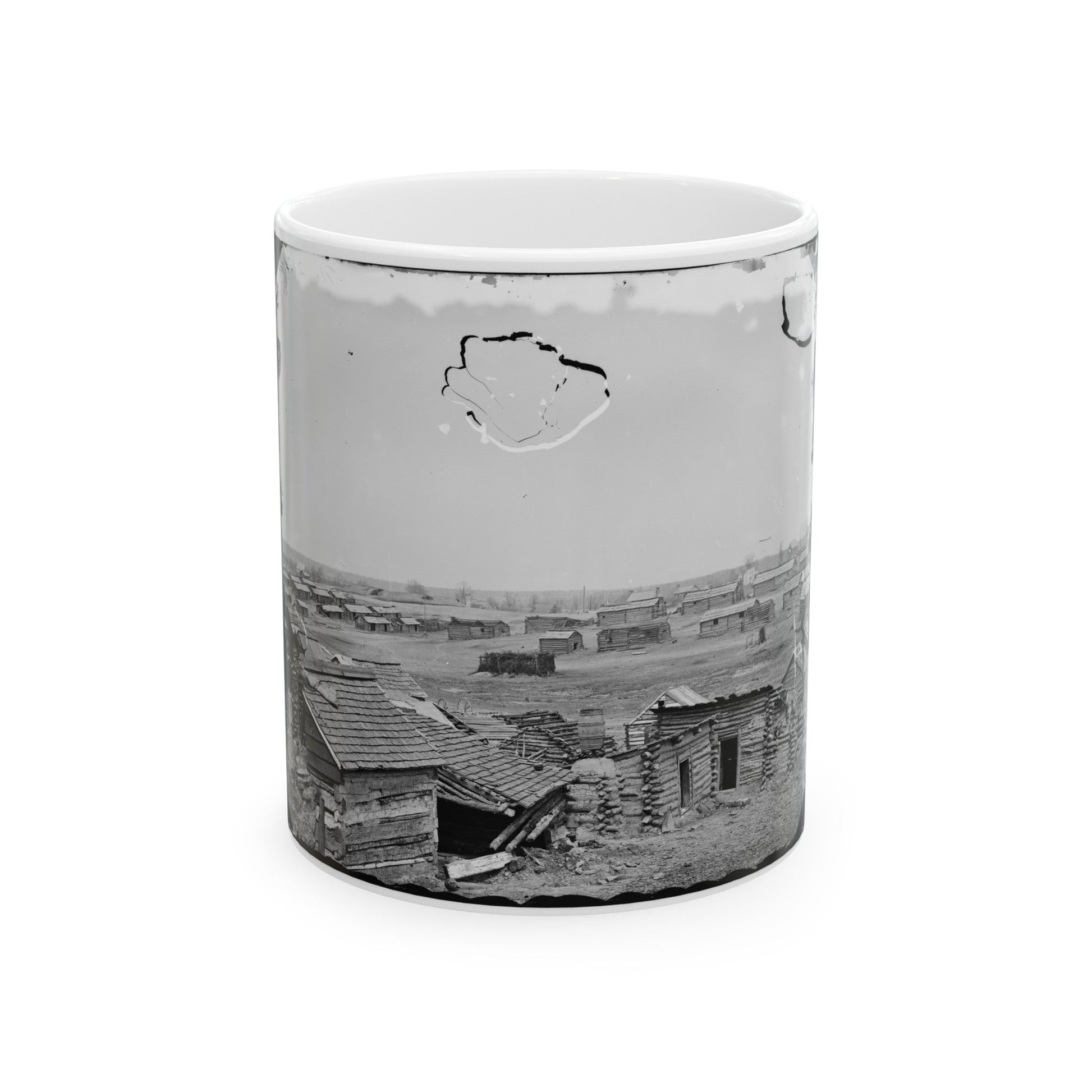 Centreville, Va. Confederate Winter Quarters, South View (U.S. Civil War) White Coffee Mug-11oz-The Sticker Space