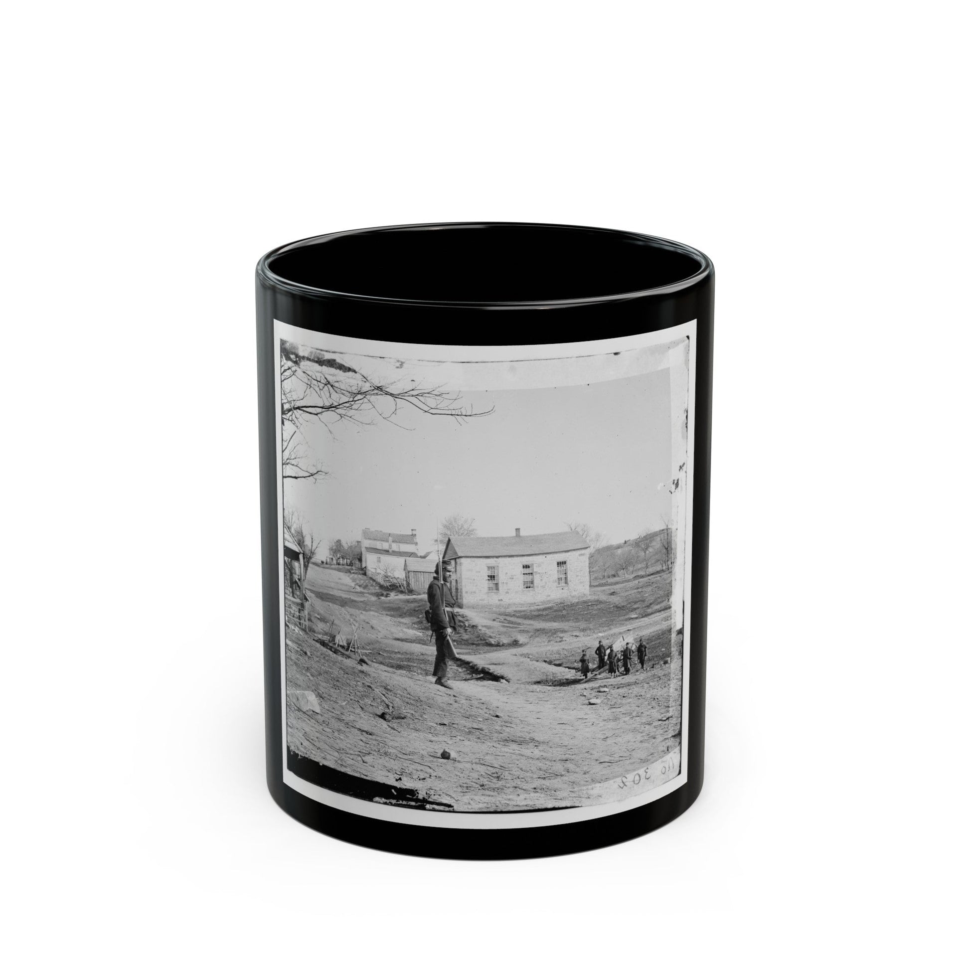 Centreville, Va. Stone Church (U.S. Civil War) Black Coffee Mug-11oz-The Sticker Space