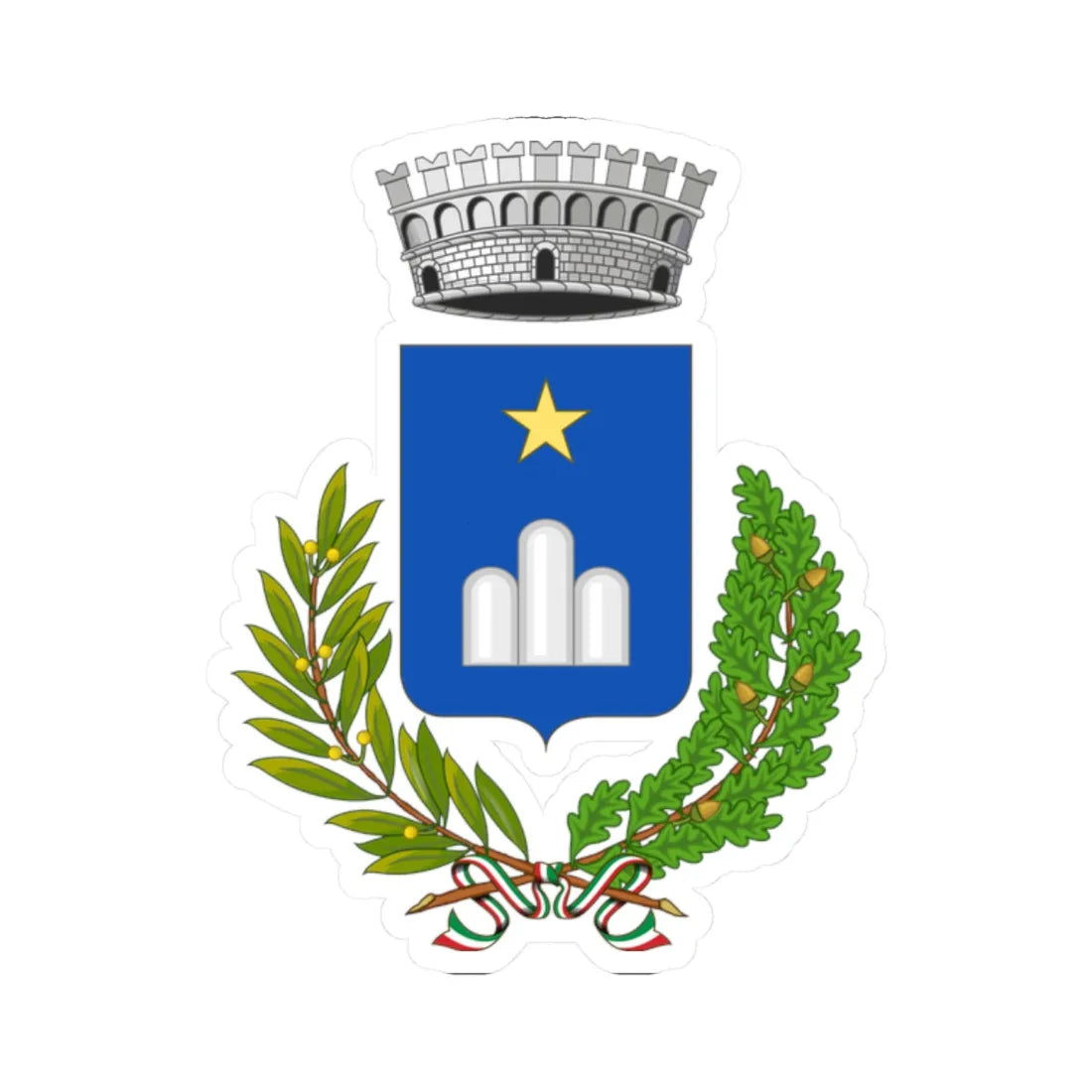 Ceppaloni-Stemma (Italy) (Coat of Arms) STICKER Vinyl Kiss-Cut Decal 2 Inch White - The Sticker Space