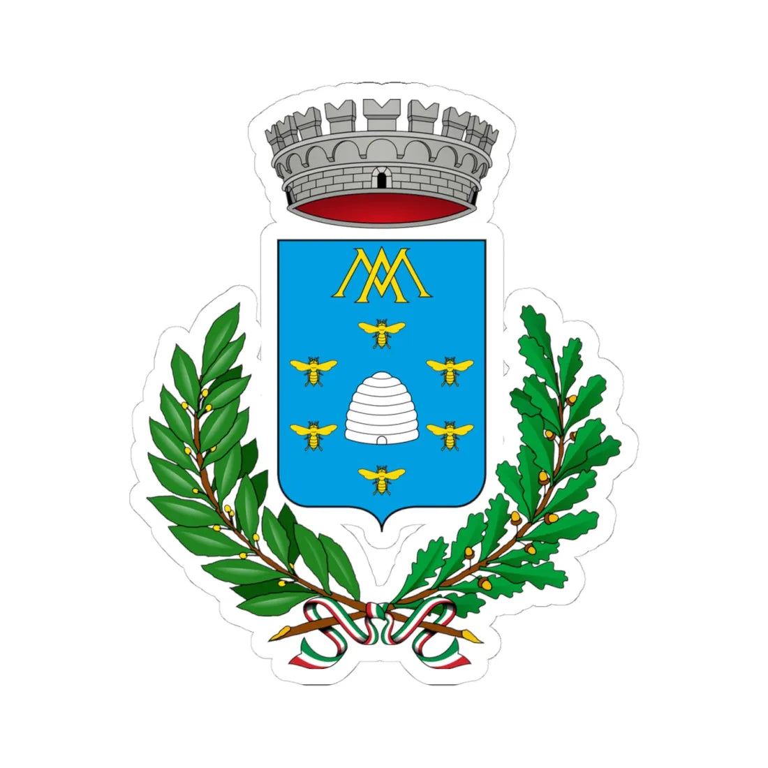 Ceranesi-Stemma (Italy) (Coat of Arms) STICKER Vinyl Kiss-Cut Decal 4 Inch White - The Sticker Space