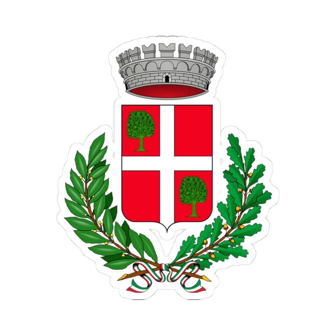 Cerano-Stemma (Italy) (Coat of Arms) STICKER Vinyl Kiss-Cut Decal 3 Inch White - The Sticker Space