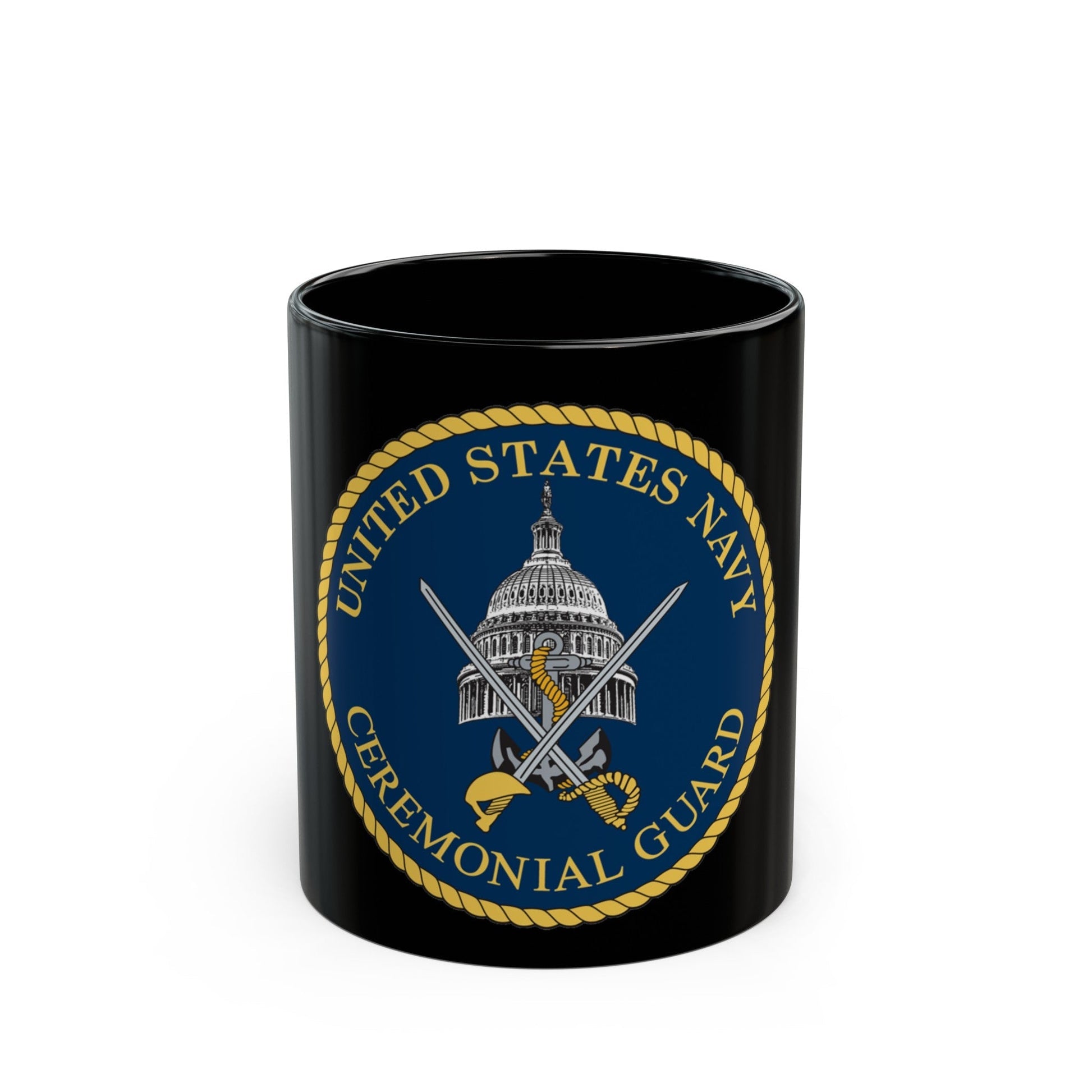 Ceremonial Guard (U.S. Navy) Black Coffee Mug-11oz-The Sticker Space