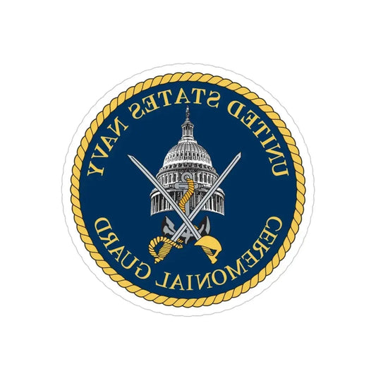 Ceremonial Guard (U.S. Navy) REVERSE PRINT Transparent Die-Cut STICKER 6 Inch Die-Cut Transparent - The Sticker Space