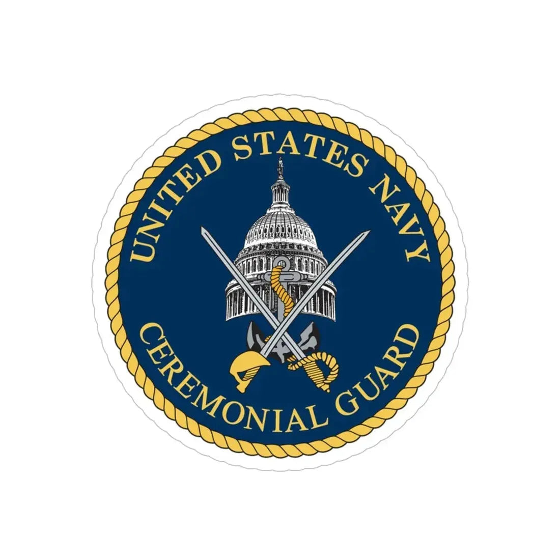 Ceremonial Guard (U.S. Navy) Transparent STICKER Die-Cut Vinyl Decal 4 Inch Transparent - The Sticker Space