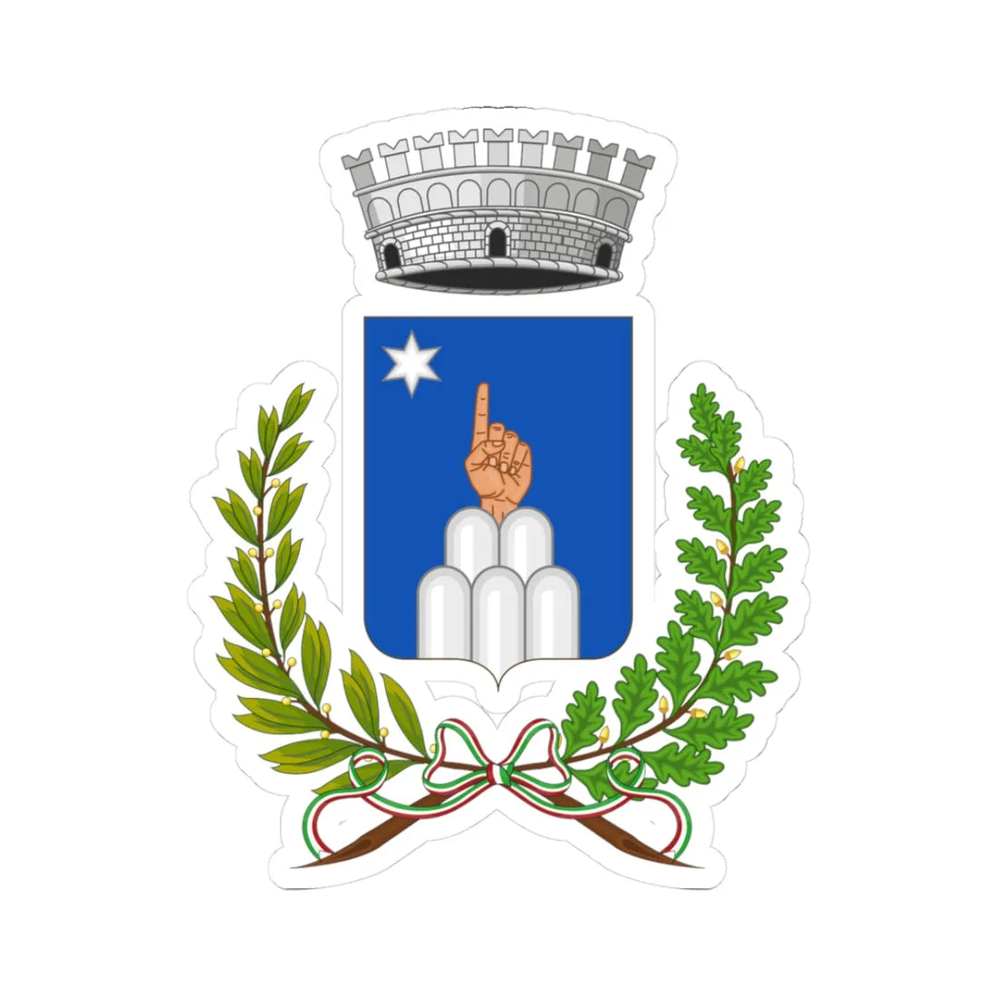 Ceriana-Stemma (Italy) (Coat of Arms) STICKER Vinyl Kiss-Cut Decal 3 Inch White - The Sticker Space