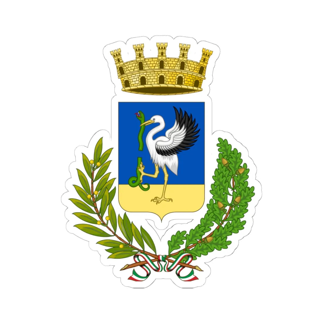 Cerignola-Stemma (Italy) (Coat of Arms) STICKER Vinyl Kiss-Cut Decal 6 Inch White - The Sticker Space