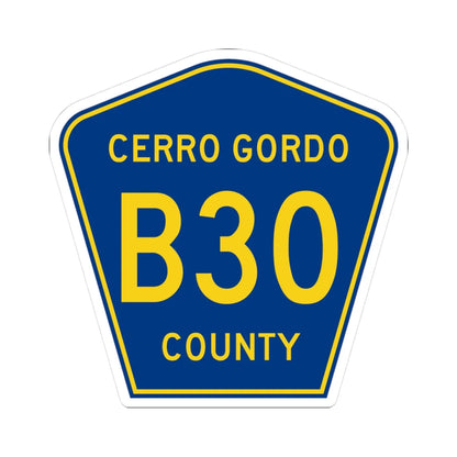 Cerro Gordo County Route B30 IA (Iowa) (Road Sign) STICKER Vinyl Kiss-Cut Decal 3 Inch White - The Sticker Space