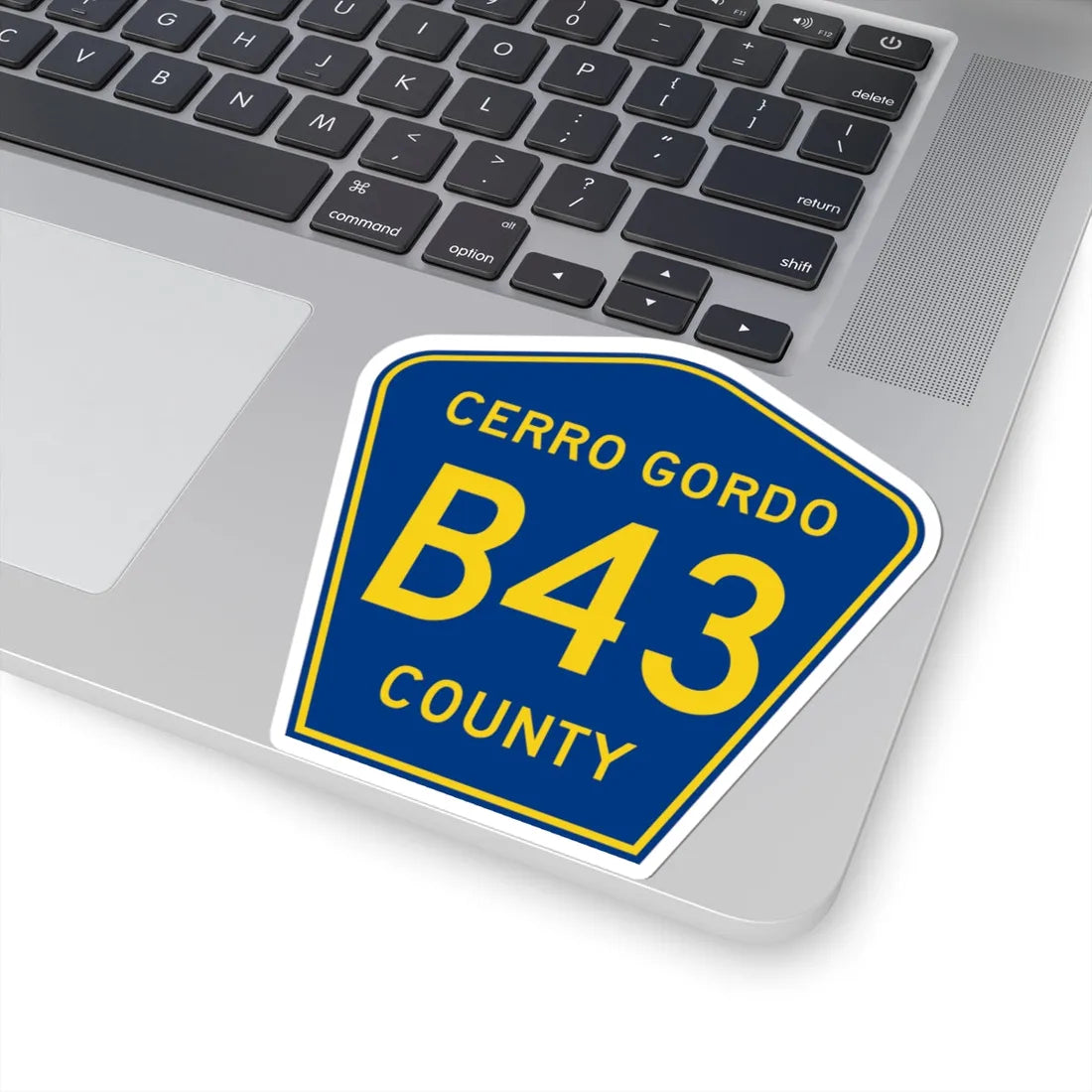 Cerro Gordo County Route B43 IA (Iowa) (Road Sign) STICKER Vinyl Kiss-Cut Decal - The Sticker Space