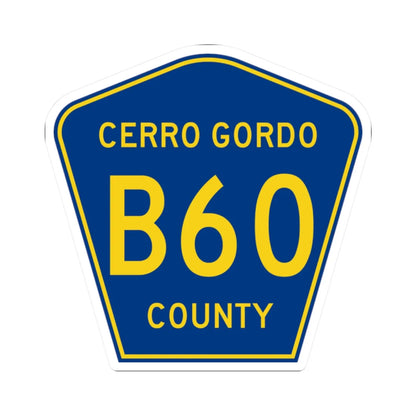 Cerro Gordo County Route B60 IA (Iowa) (Road Sign) STICKER Vinyl Kiss-Cut Decal 2 Inch White - The Sticker Space