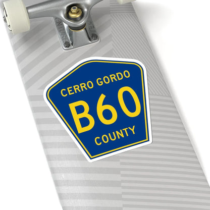 Cerro Gordo County Route B60 IA (Iowa) (Road Sign) STICKER Vinyl Kiss-Cut Decal - The Sticker Space