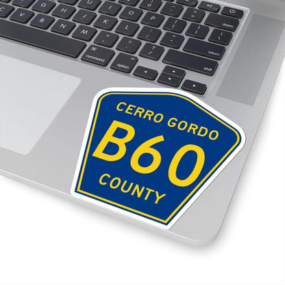 Cerro Gordo County Route B60 IA (Iowa) (Road Sign) STICKER Vinyl Kiss-Cut Decal - The Sticker Space