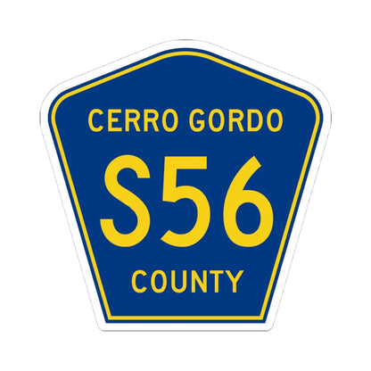 Cerro Gordo County Route S56 IA (Iowa) (Road Sign) STICKER Vinyl Kiss-Cut Decal 4 Inch White - The Sticker Space