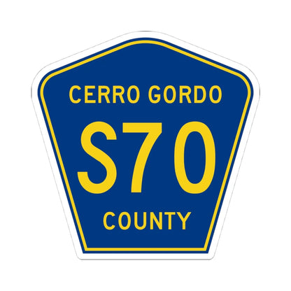 Cerro Gordo County Route S70 IA (Iowa) (Road Sign) STICKER Vinyl Kiss-Cut Decal 4 Inch White - The Sticker Space