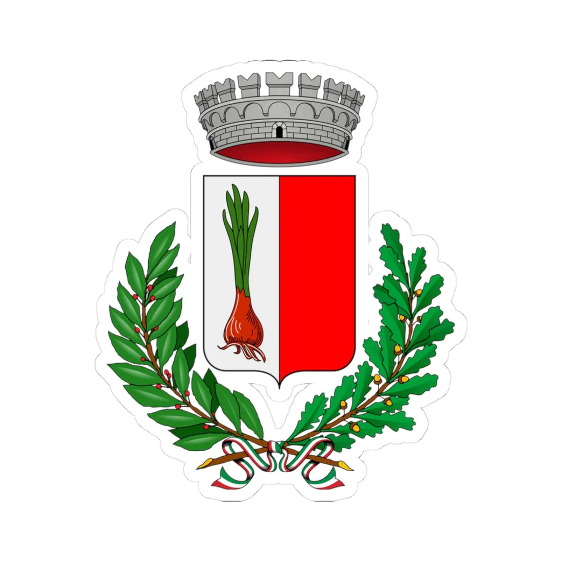 Certaldo-Stemma (Italy) (Coat of Arms) STICKER Vinyl Kiss-Cut Decal 3 Inch White - The Sticker Space