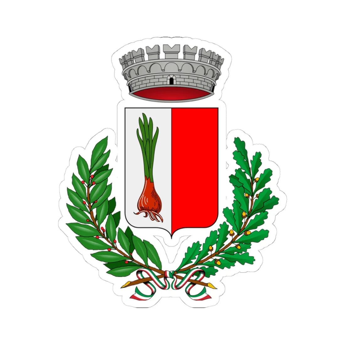 Certaldo-Stemma (Italy) (Coat of Arms) STICKER Vinyl Kiss-Cut Decal 4 Inch White - The Sticker Space