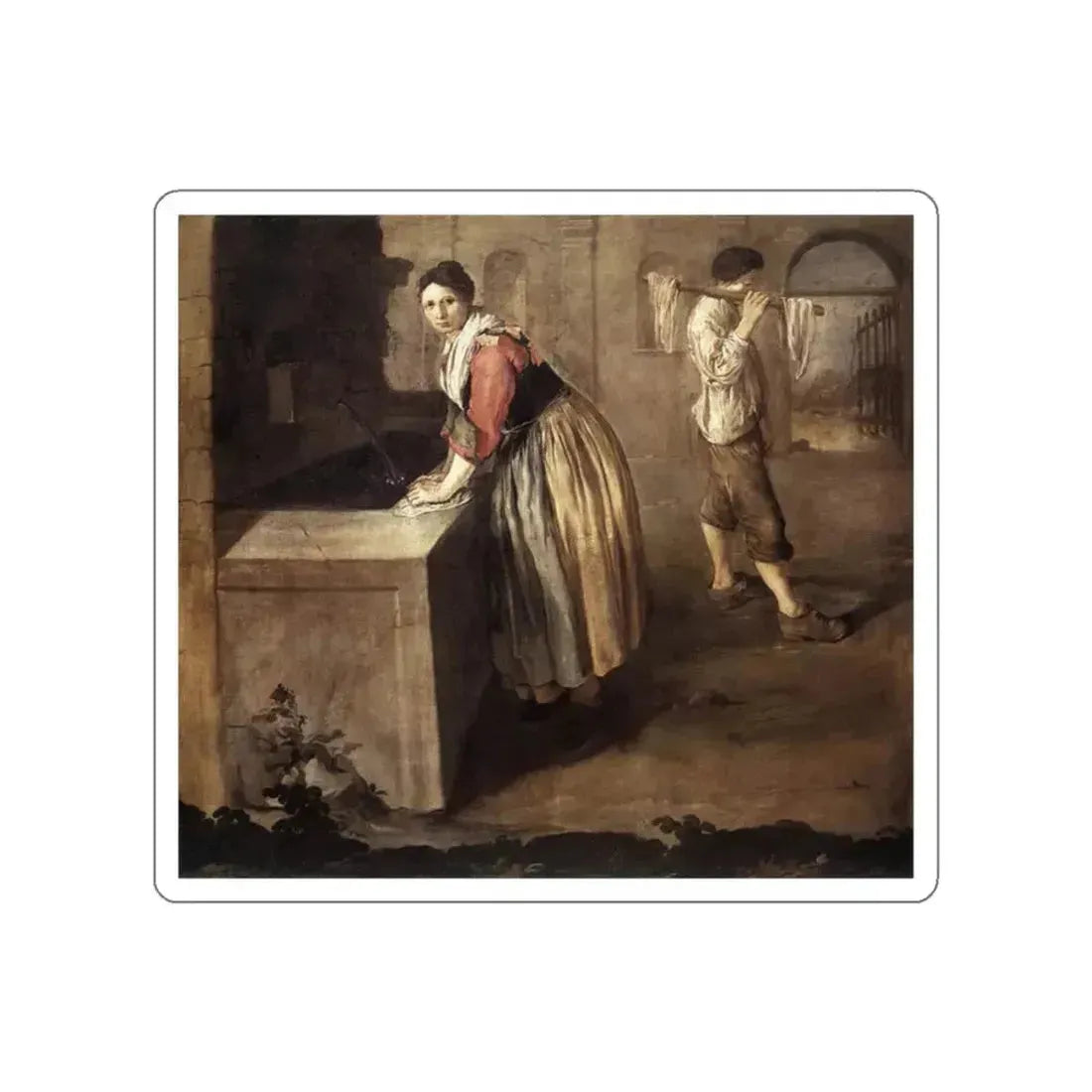 CERUTI, Giacomo - The Laundress (Artwork) STICKER Vinyl Die-Cut Decal White Die-Cut 2 Inch - The Sticker Space