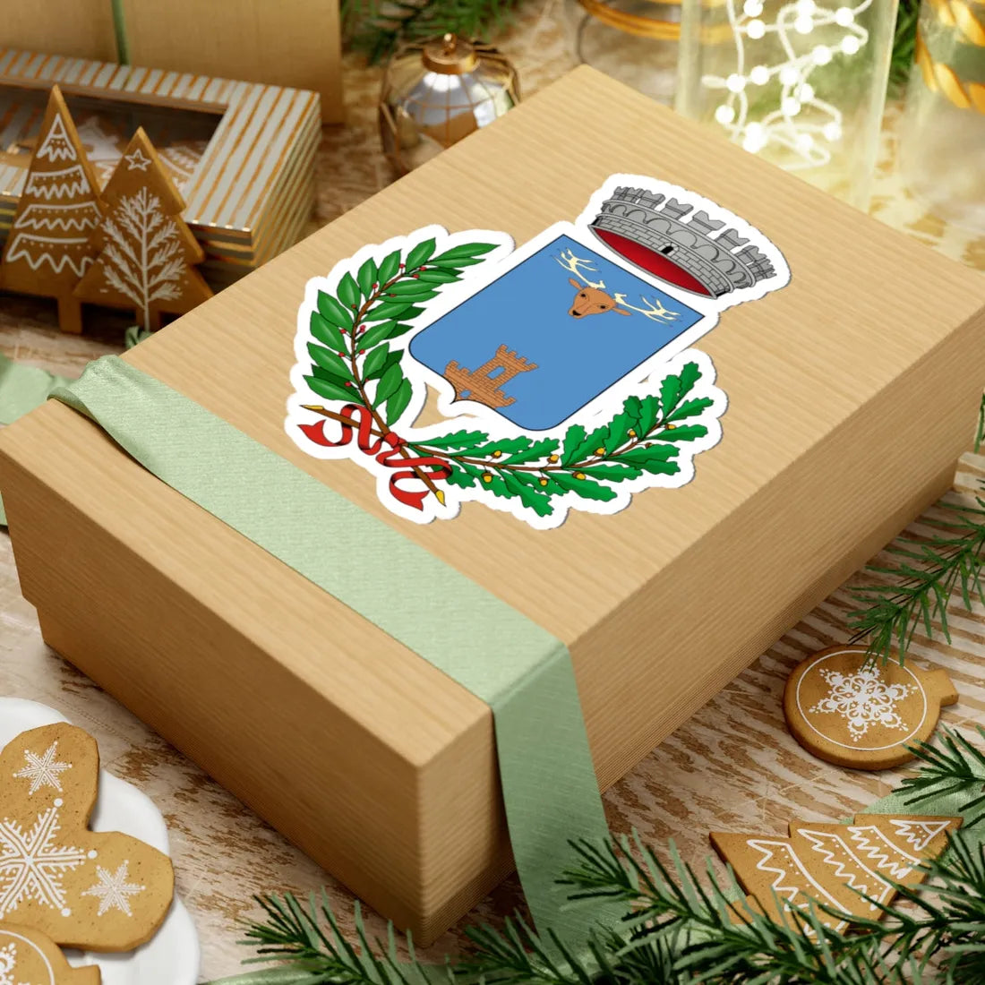 Cervatto-Stemma (Italy) (Coat of Arms) STICKER Vinyl Kiss-Cut Decal - The Sticker Space