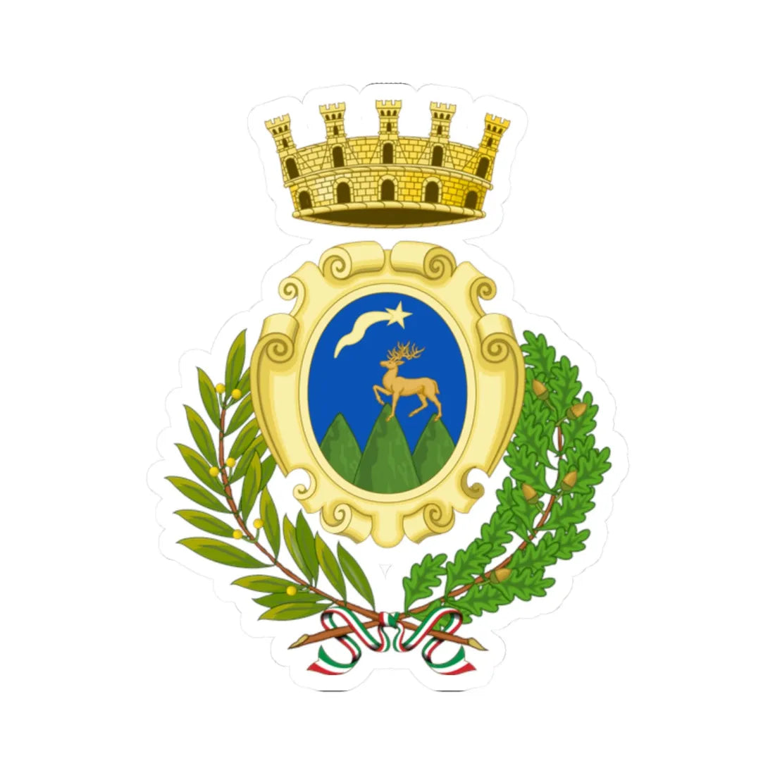 Cervinara-Stemma Sodacan (Italy) (Coat of Arms) STICKER Vinyl Kiss-Cut Decal 2 Inch White - The Sticker Space