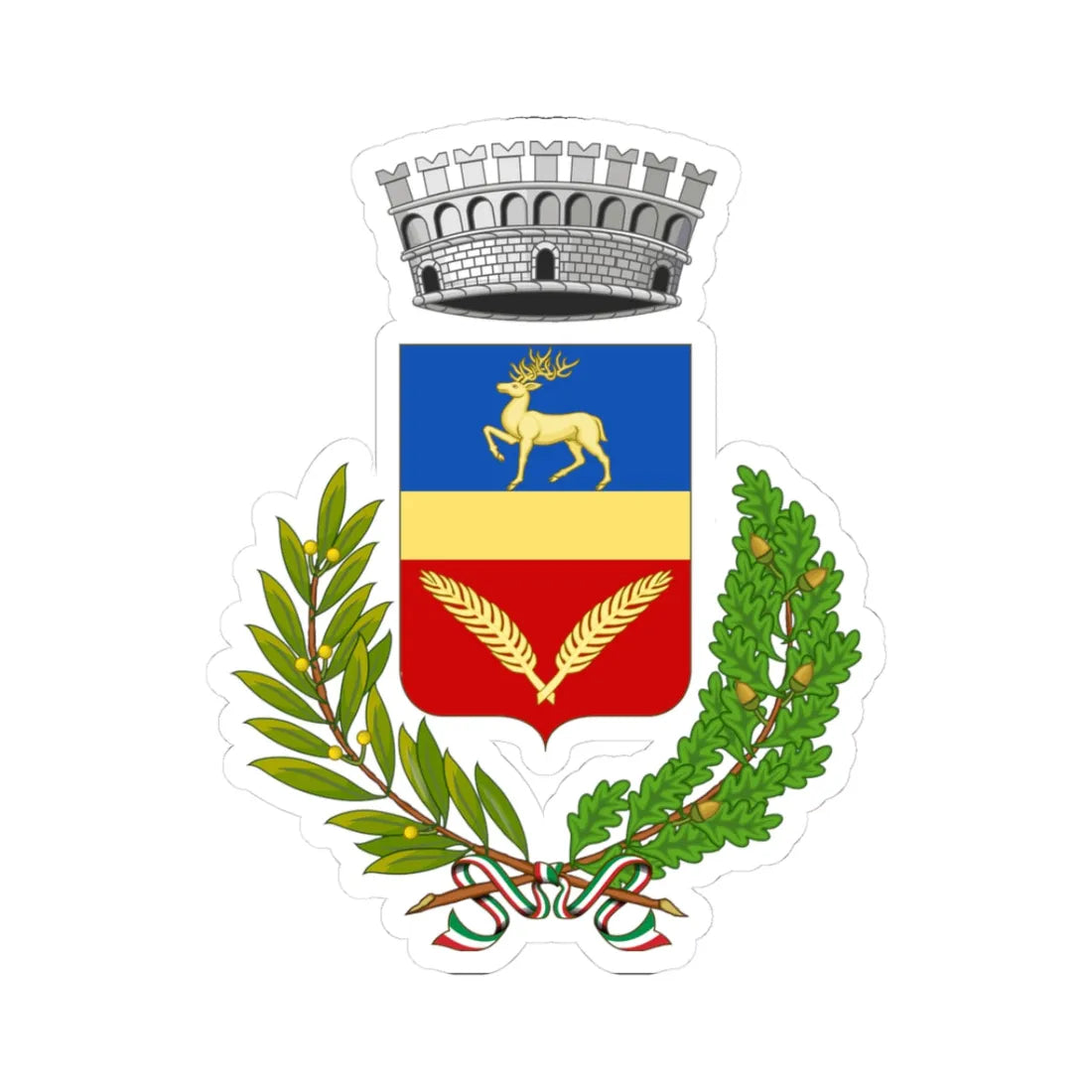 Cervo-Stemma (Italy) (Coat of Arms) STICKER Vinyl Kiss-Cut Decal 3 Inch White - The Sticker Space