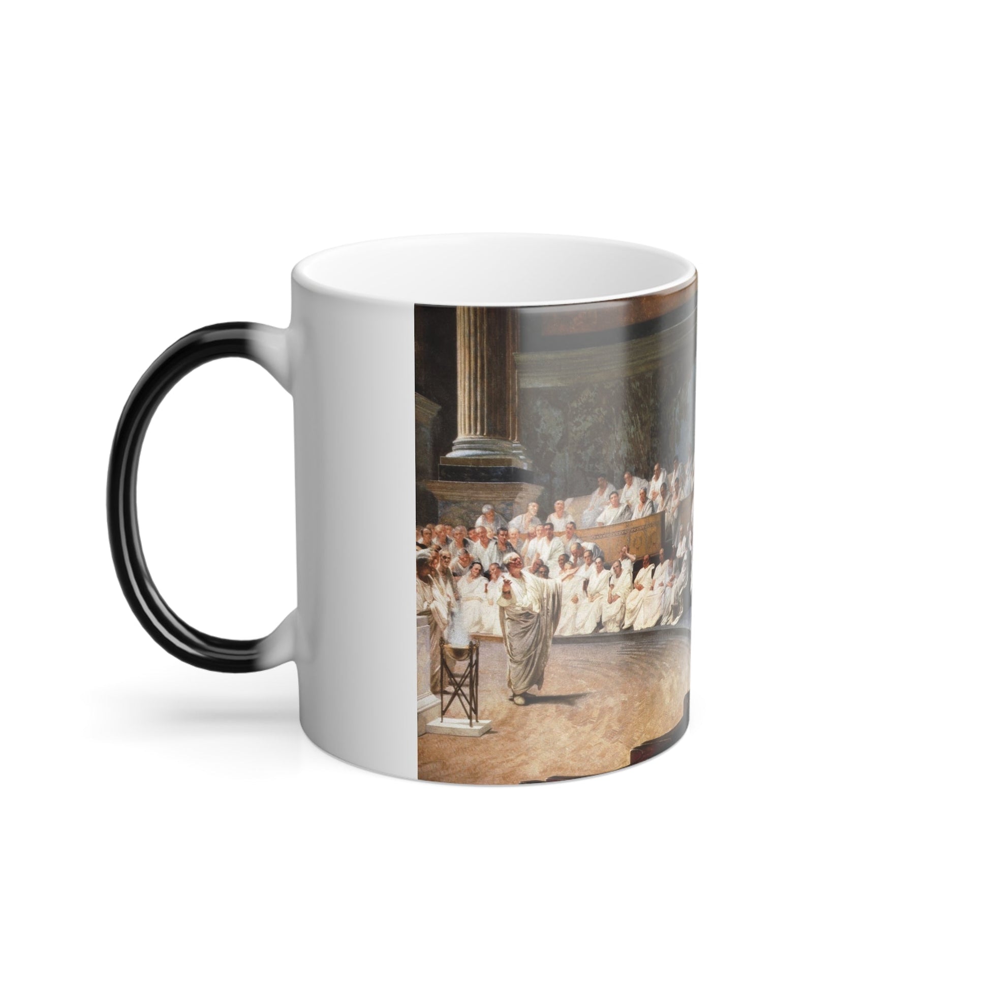 Cesare Maccari (1840-1919) Cicero Denounces Catiline - Fresco 1889 - Color Changing Mug 11oz-11oz-The Sticker Space