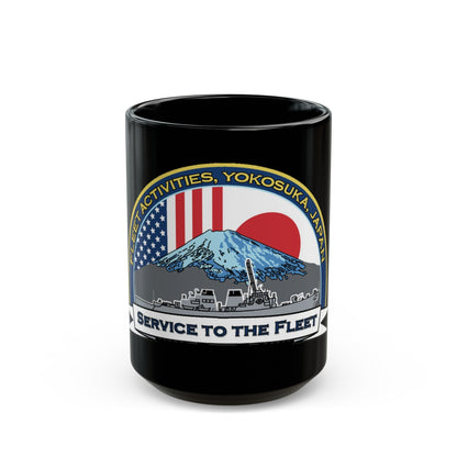 CFAY Fleet Activities Yokosuka Glass (U.S. Navy) Black Coffee Mug-15oz-The Sticker Space