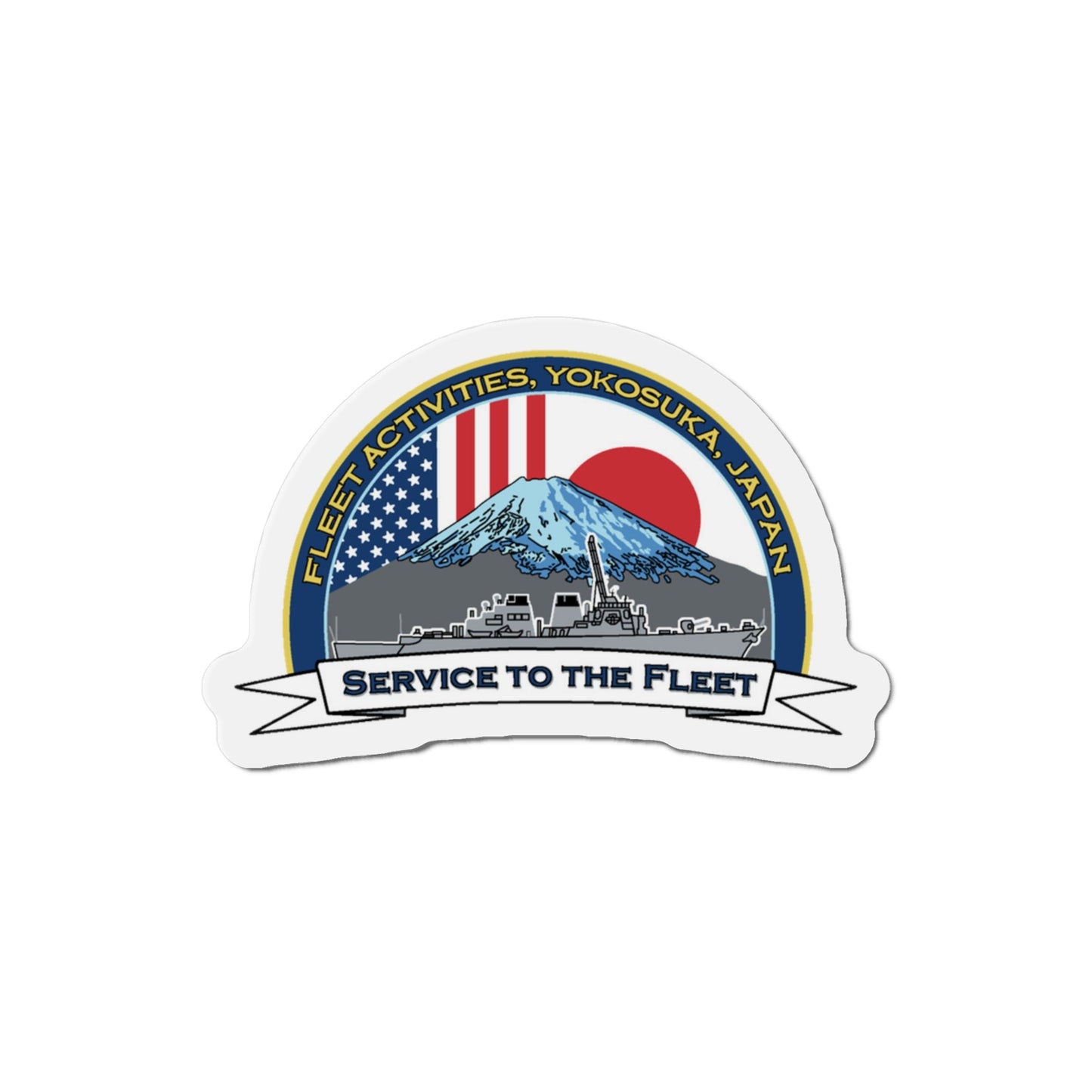 CFAY Fleet Activities Yokosuka Glass (U.S. Navy) Die-Cut Magnet-3" x 3"-The Sticker Space