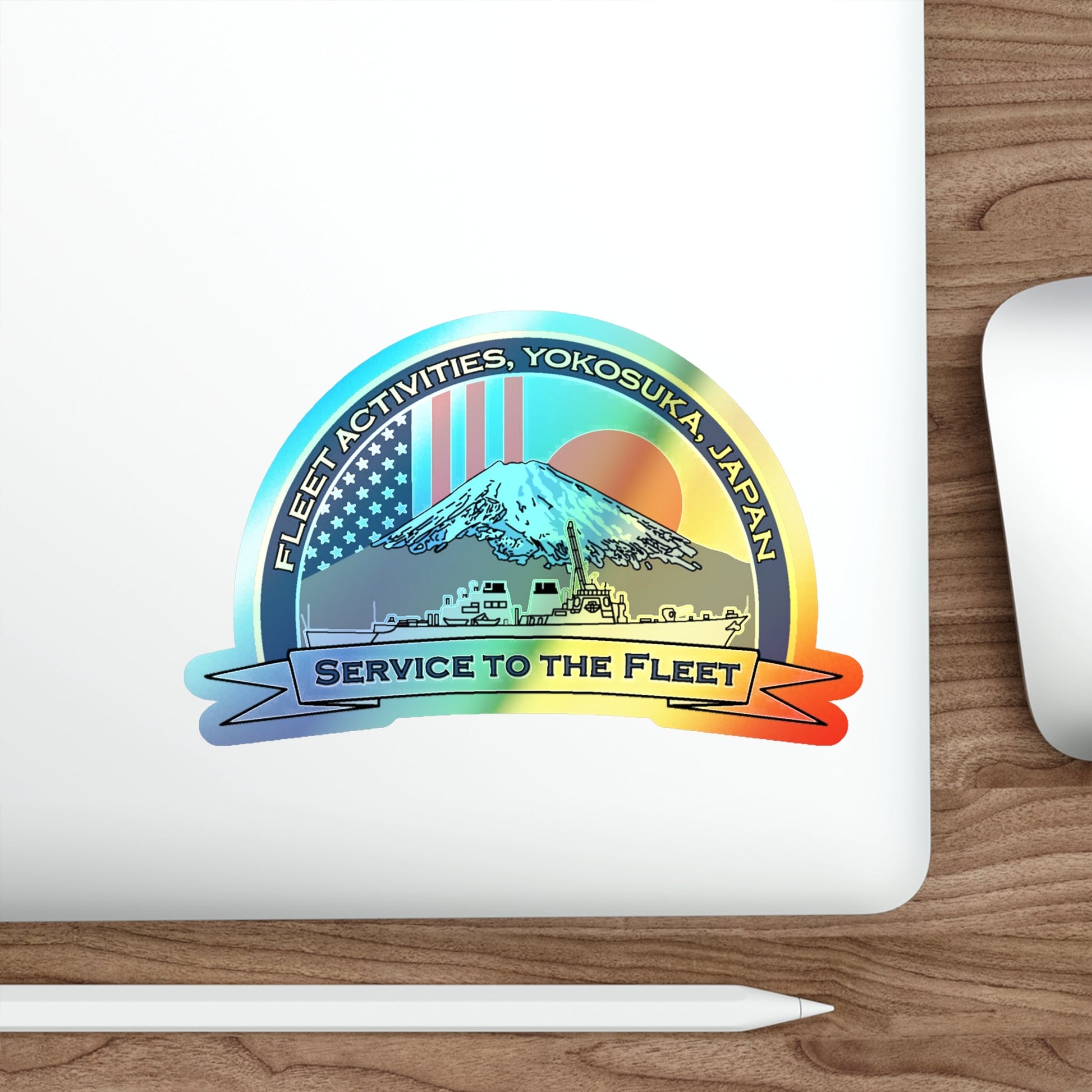 CFAY Fleet Activities Yokosuka Glass (U.S. Navy) Holographic STICKER Die-Cut Vinyl Decal-The Sticker Space