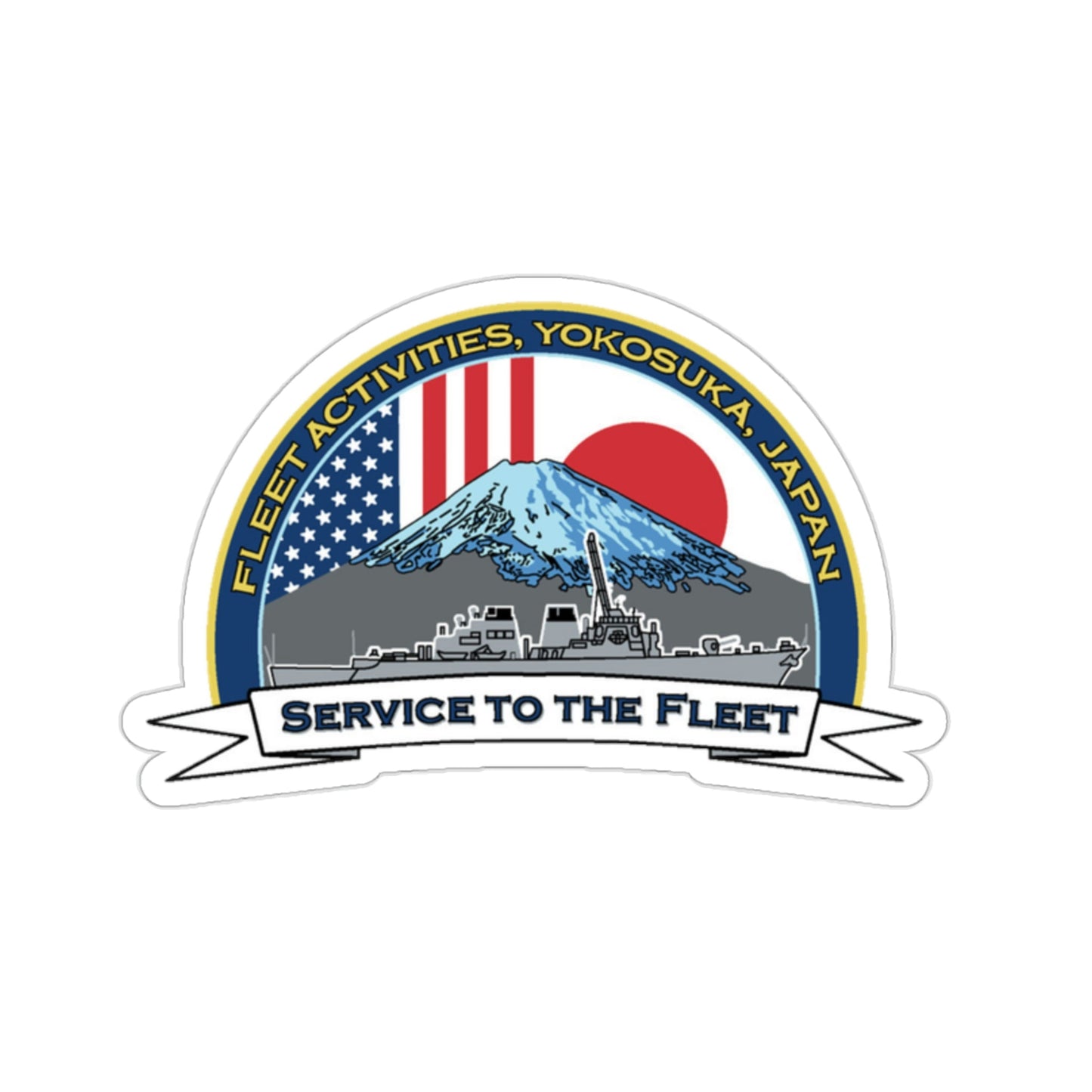 CFAY Fleet Activities Yokosuka Glass (U.S. Navy) STICKER Vinyl Die-Cut Decal-2 Inch-The Sticker Space