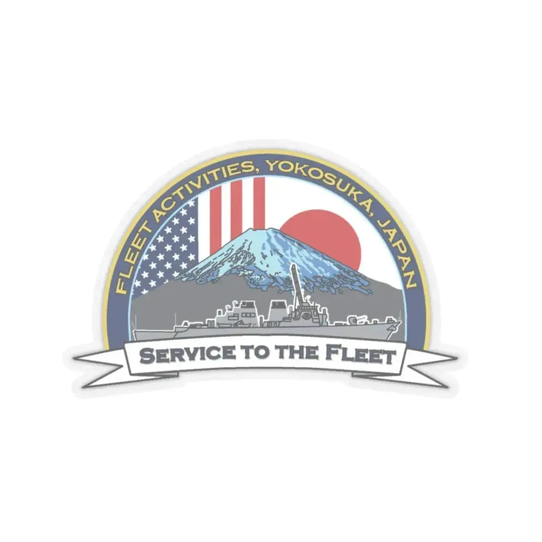 CFAY Fleet Activities Yokosuka Glass (U.S. Navy) STICKER Vinyl Kiss-Cut Decal 3 Inch Transparent - The Sticker Space