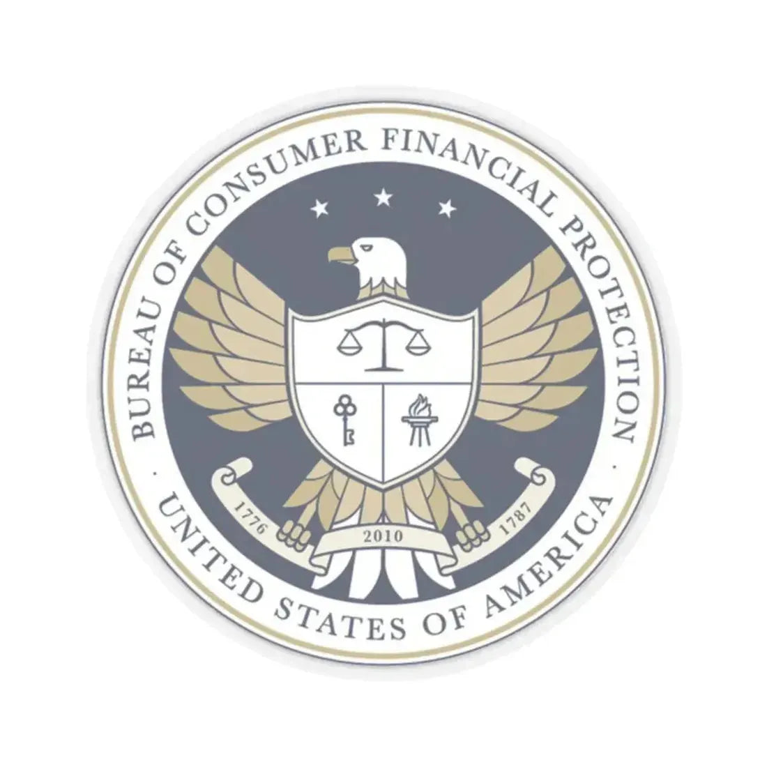 CFPB seal - STICKER Vinyl Kiss-Cut Decal 2 Inch Transparent - The Sticker Space