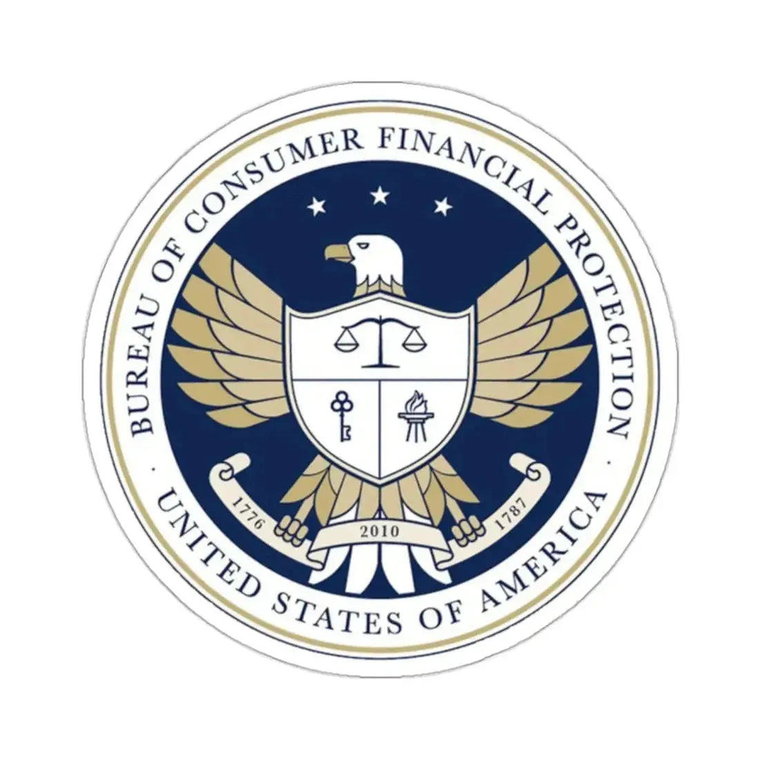 CFPB seal - STICKER Vinyl Kiss-Cut Decal 2 Inch White - The Sticker Space