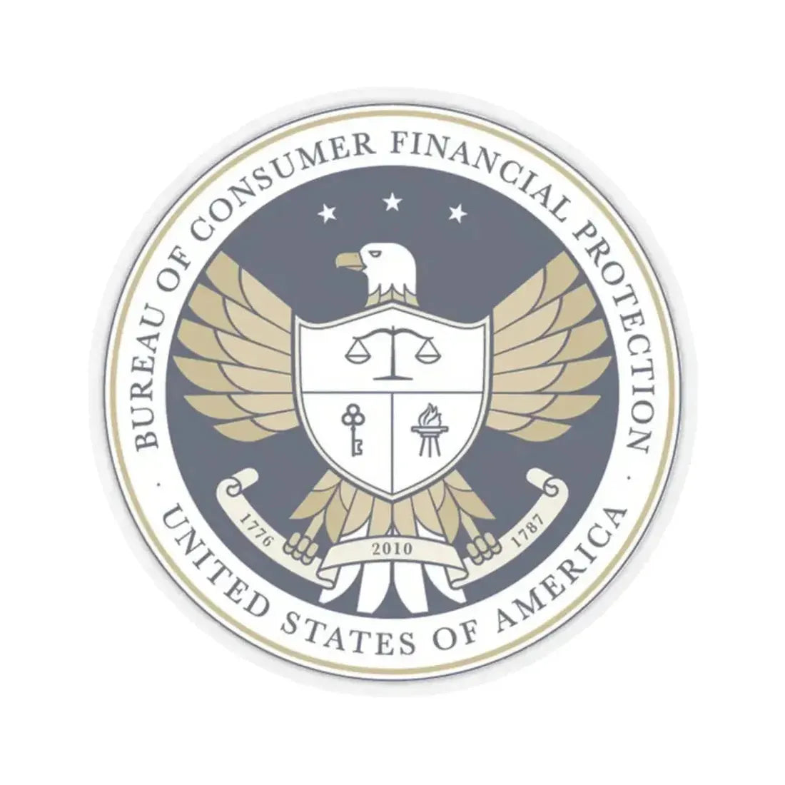 CFPB seal - STICKER Vinyl Kiss-Cut Decal 3 Inch Transparent - The Sticker Space