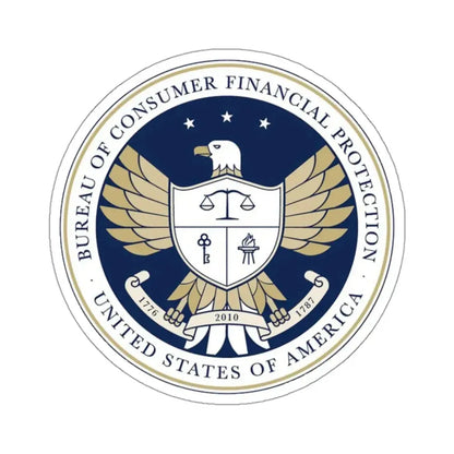 CFPB seal - STICKER Vinyl Kiss-Cut Decal 3 Inch White - The Sticker Space