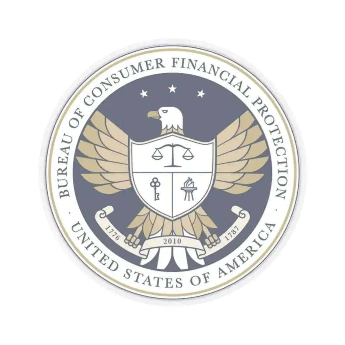 CFPB seal - STICKER Vinyl Kiss-Cut Decal 4 Inch Transparent - The Sticker Space