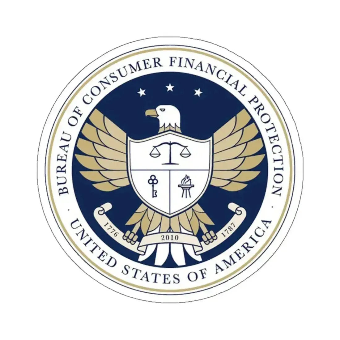 CFPB seal - STICKER Vinyl Kiss-Cut Decal 6 Inch White - The Sticker Space