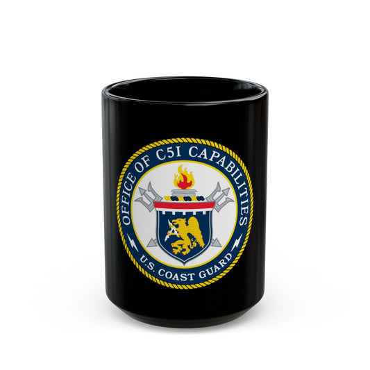 CG 761 Office of C5I Capabilities (U.S. Coast Guard) Black Coffee Mug-15oz-The Sticker Space