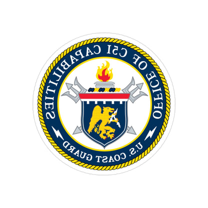 CG 761 Office of C5I Capabilities (U.S. Coast Guard) REVERSE PRINT Transparent STICKER-3" × 3"-The Sticker Space